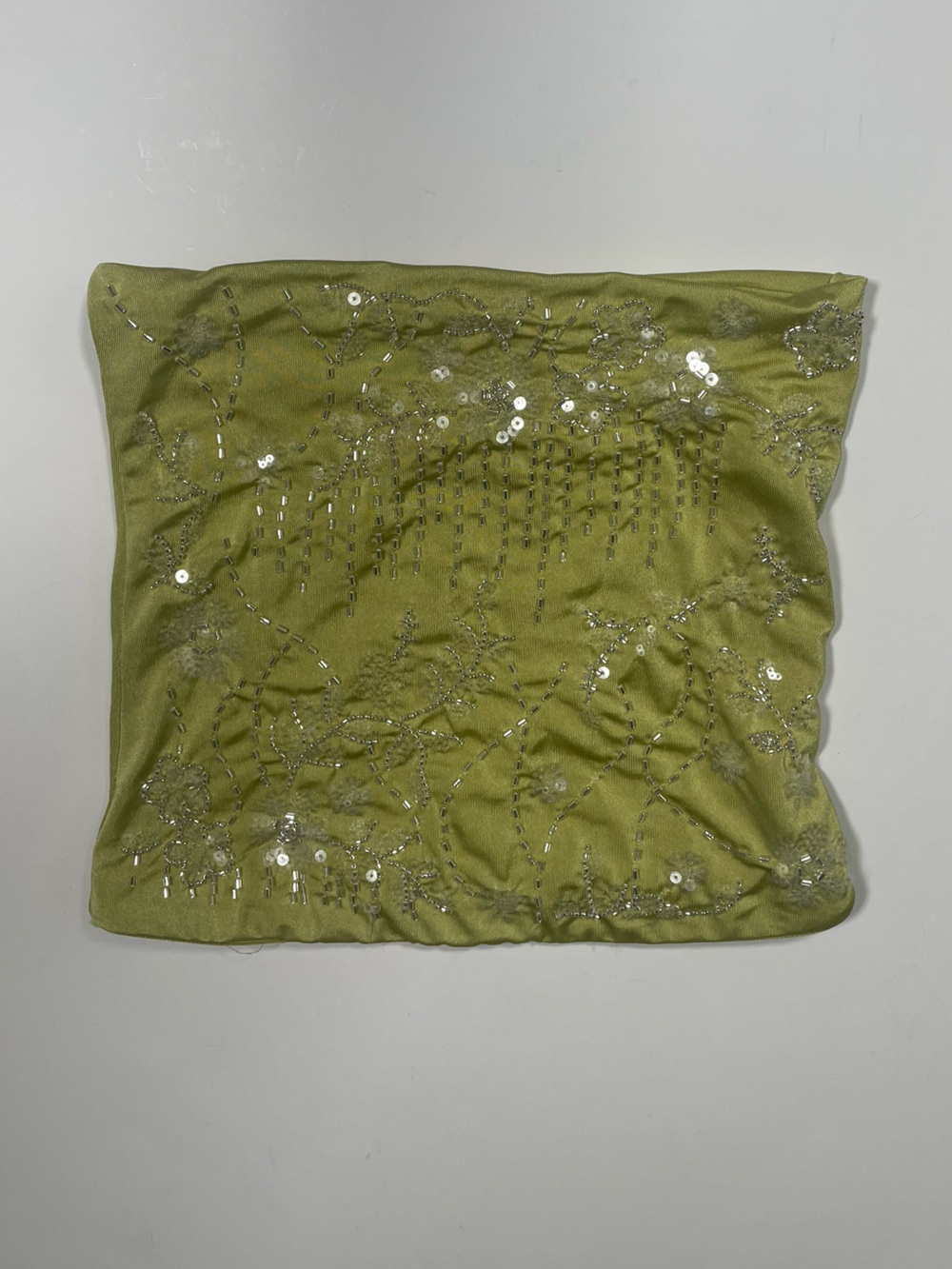 Forever 21 Lime Green Beaded Strapless Top